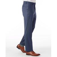 Super 130s Italian Luxury Ultimate Comfort Wool Tropical Flat Front Trouser in Blue Mix by 6 East by Ballin