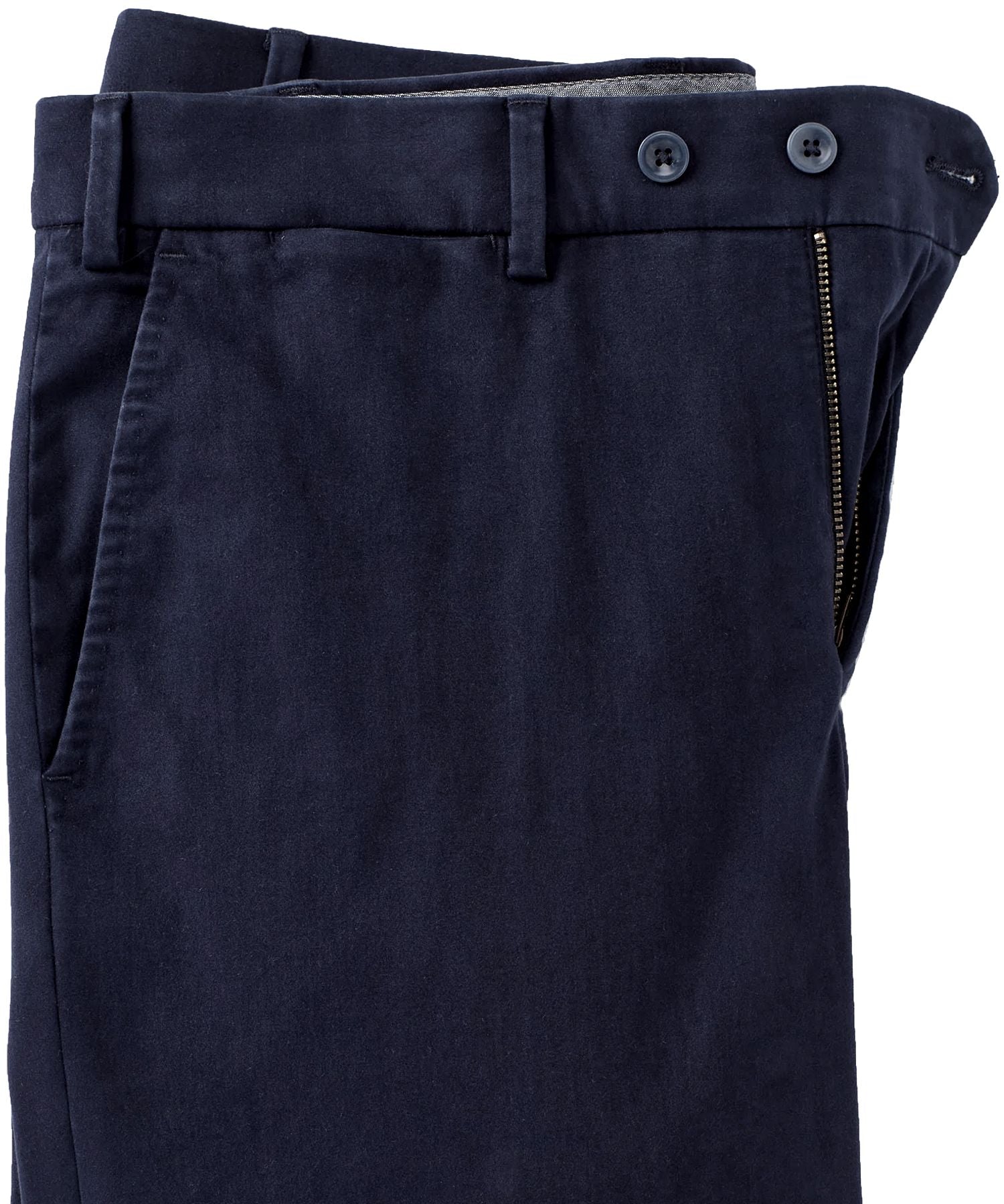Supima Sateen Italian Luxury Flat Front Cotton Trouser in Midnight (Choice of Fits) by 6 East by Ballin