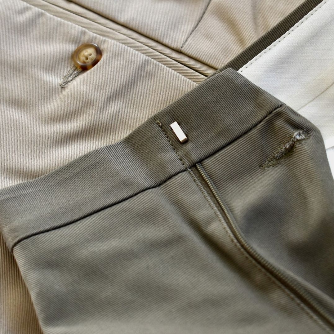 Cotton Twill Performance Dress Khaki in Olive (Regent Plain Front - Regular, Short, & Long Rise) by Berle
