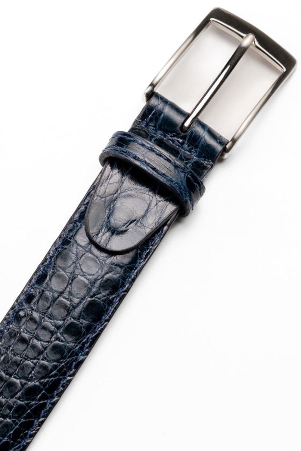 Certified Premium Crocodile Belt in Navy by Zelli Italia