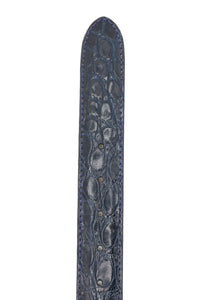 Certified Premium Crocodile Belt in Navy by Zelli Italia