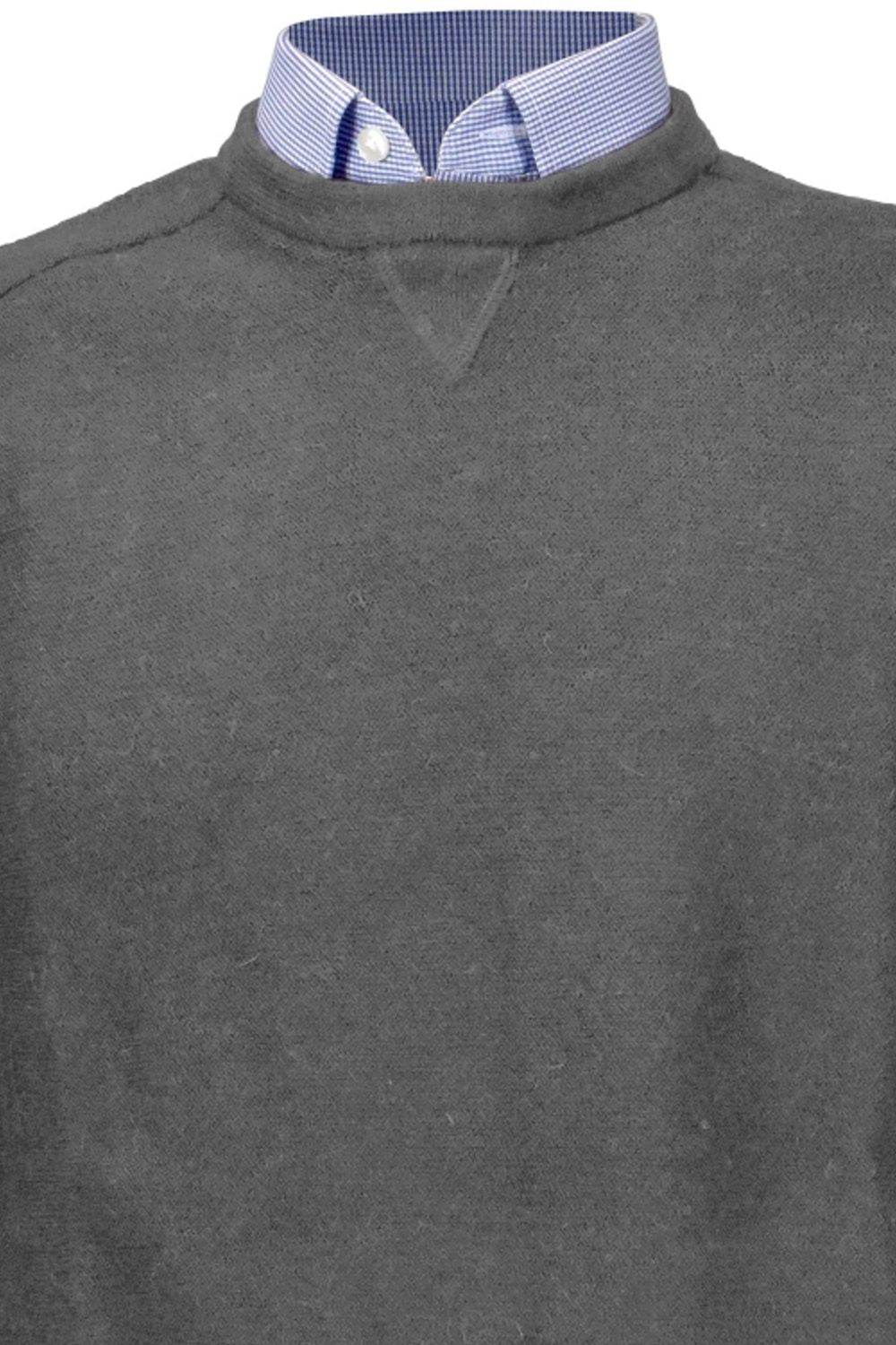 Royal Alpaca Sweatshirt-Style Crew Neck Sweater in Grey by Peru Unlimited