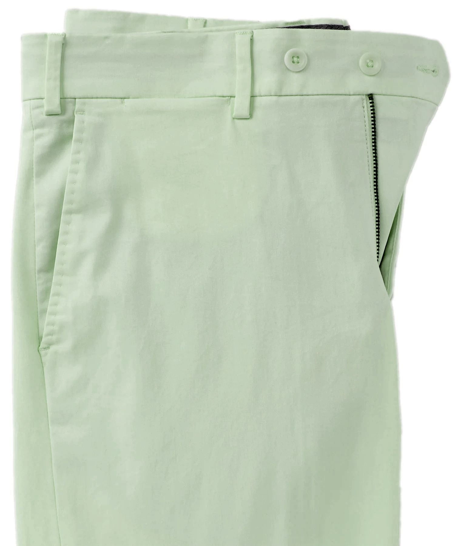 Supima Sateen Italian Luxury Flat Front Cotton Trouser in Pistachio (Houston Modern Fit) by 6 East by Ballin