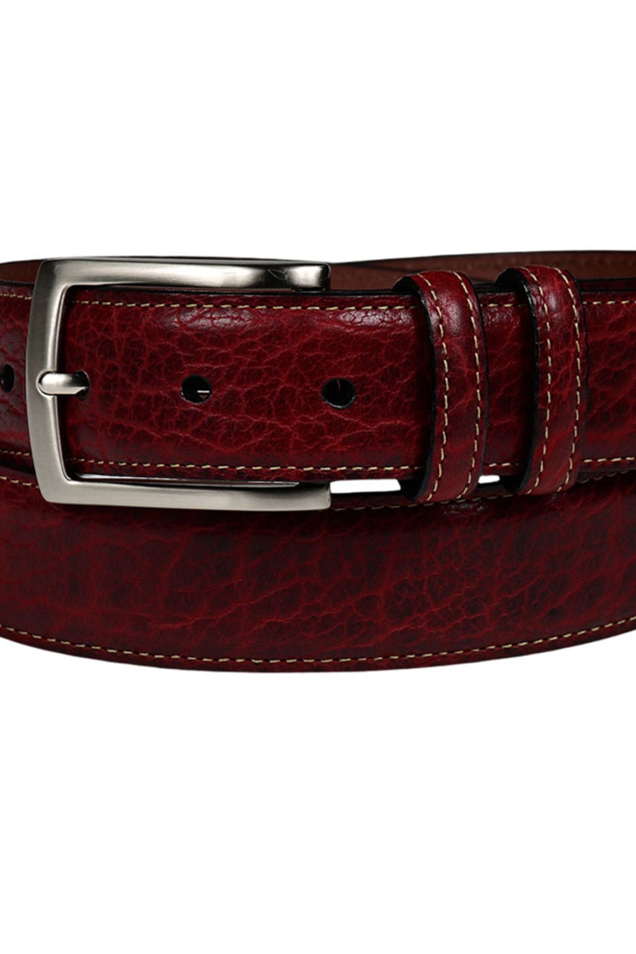 American Bison Leather Belt in Black Cherry by Torino Leather