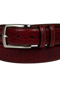 American Bison Leather Belt in Black Cherry by Torino Leather