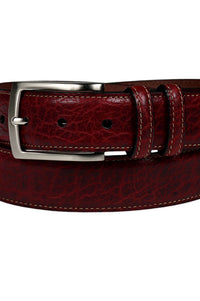 American Bison Leather Belt in Black Cherry by Torino Leather