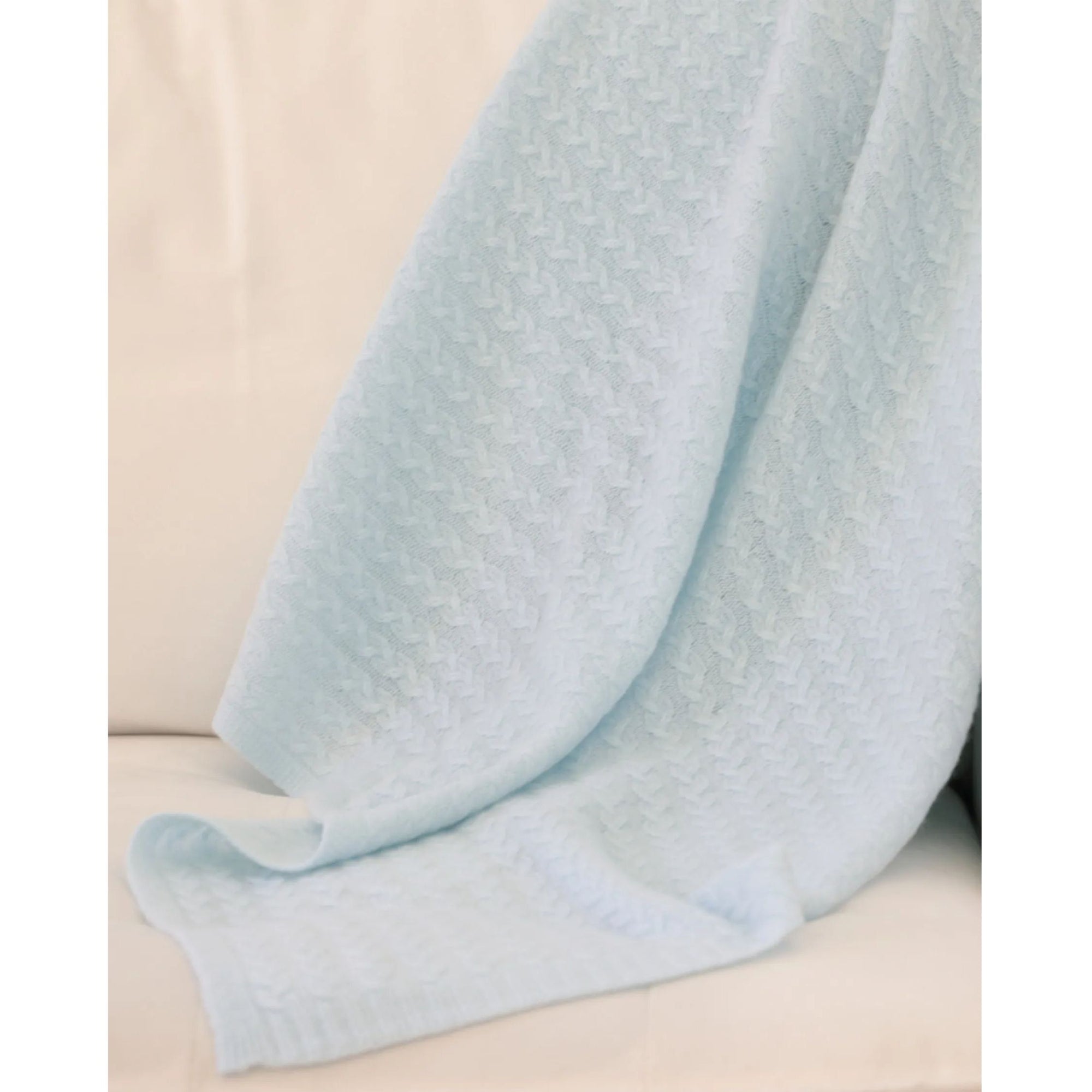 100% Cashmere Bailey Braided Cable Knit Baby Blanket (Choice of Colors) by Alashan Cashmere