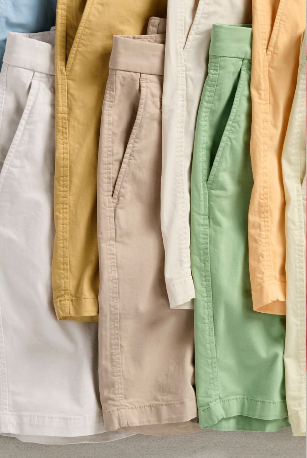 Broken Twill Stretch Cotton Shorts in Khaki (College Modern Fit - 8" Inseam) by Ballin