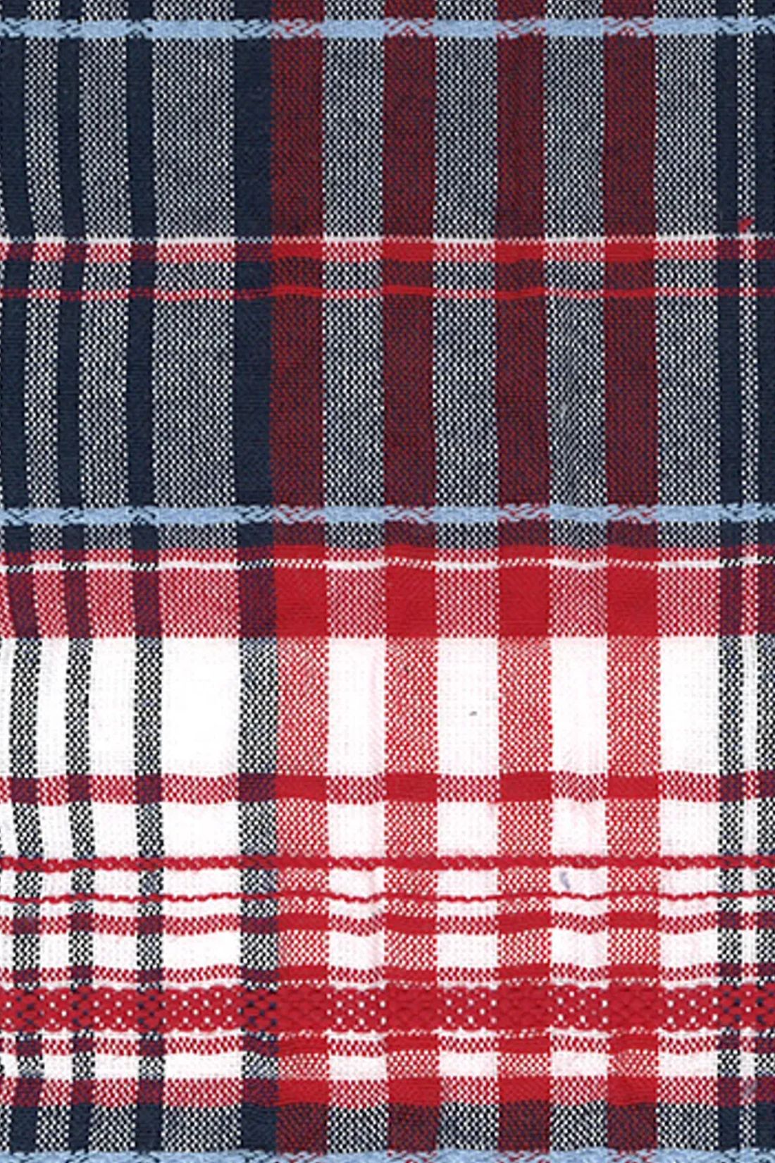 Ivy Classic Cap in Red, White, and Blue Cotton Seersucker by Wigens