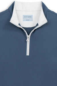 Performance Quarter-Zip Pullover in Indigo by Scott Barber