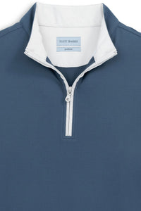 Performance Quarter-Zip Pullover in Indigo by Scott Barber