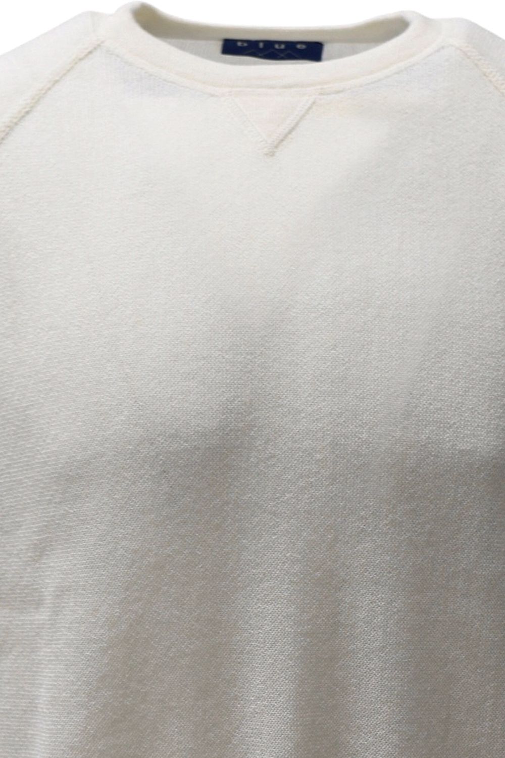 Baby Alpaca Links Knit Raglan Sleeve Sweatshirt-Style Sweater in Off White by Blue 1899
