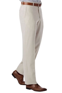 Super 120s Wool Gabardine Comfort-EZE Trouser in Stone Grey (Flat Front Models) by Ballin