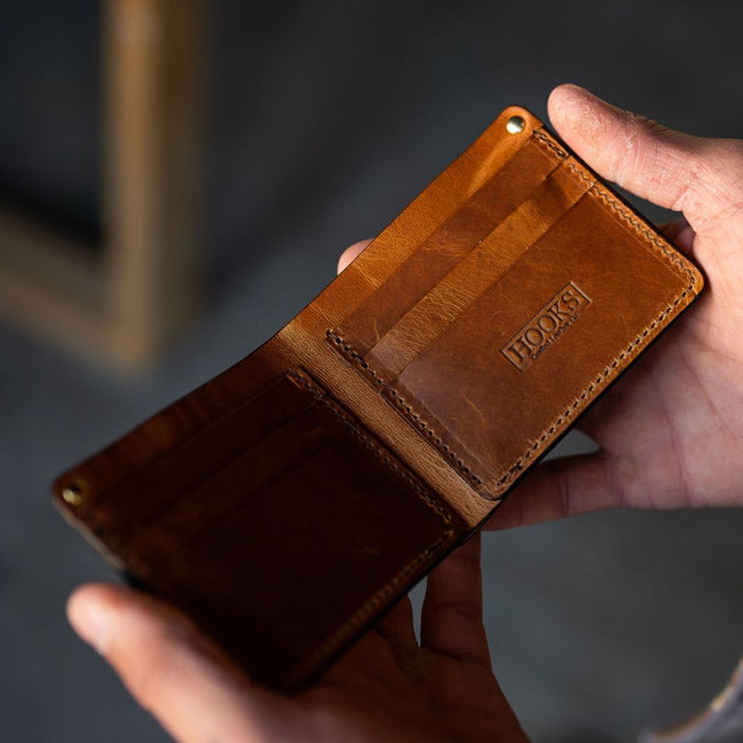 Natural Dublin Horween Leather Billfold Wallet by Hooks Crafted Leather Co