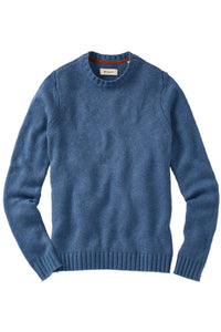 Merino Wool and Cotton Sweater in Storm Blue by Borgo28