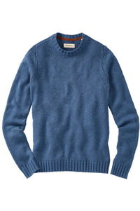 Merino Wool and Cotton Sweater in Storm Blue by Borgo28