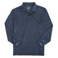 Long Sleeve Polo in Denim Blue by Leo Chevalier