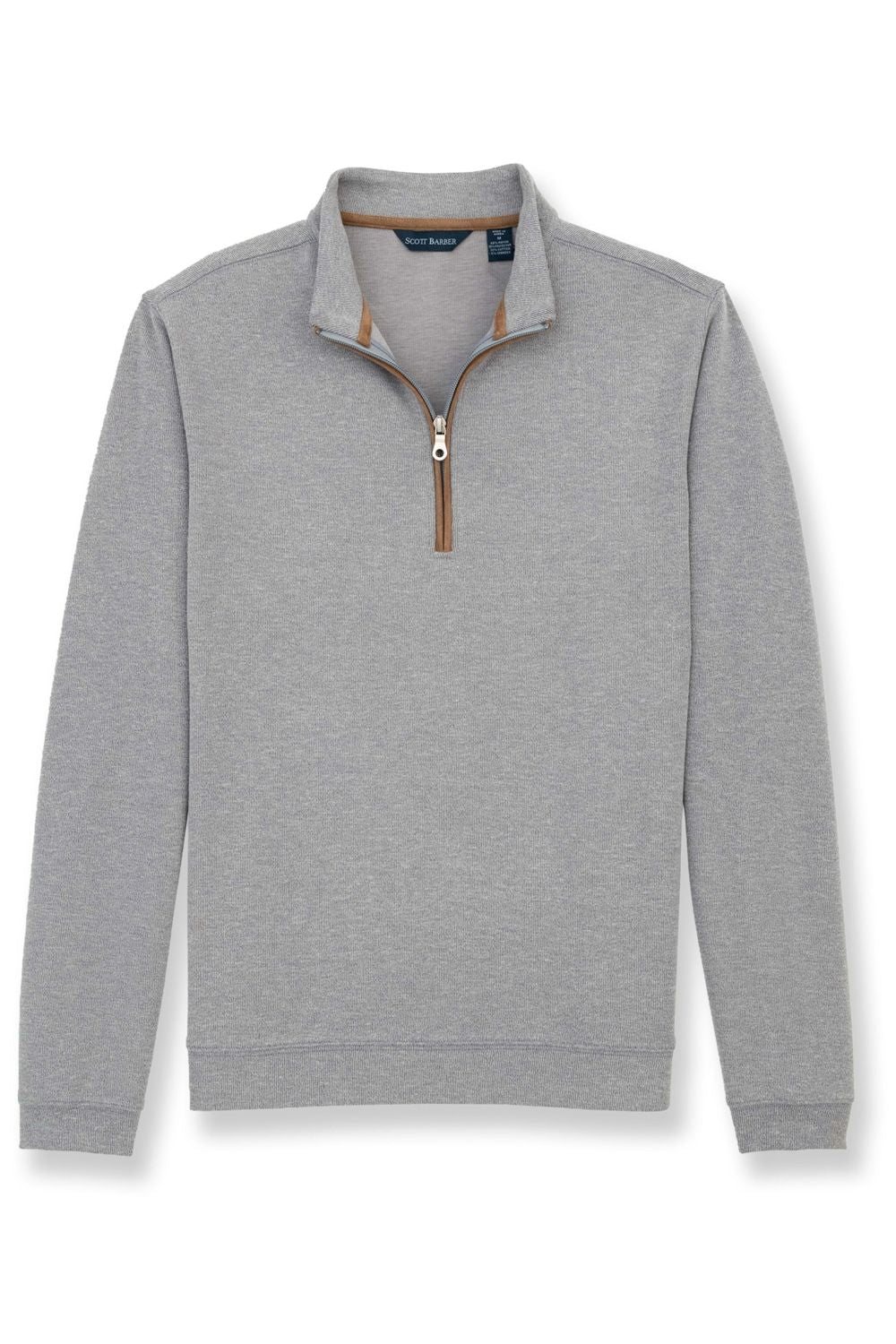 Stretch Heather Fleece Pullover in Grey Heather by Scott Barber