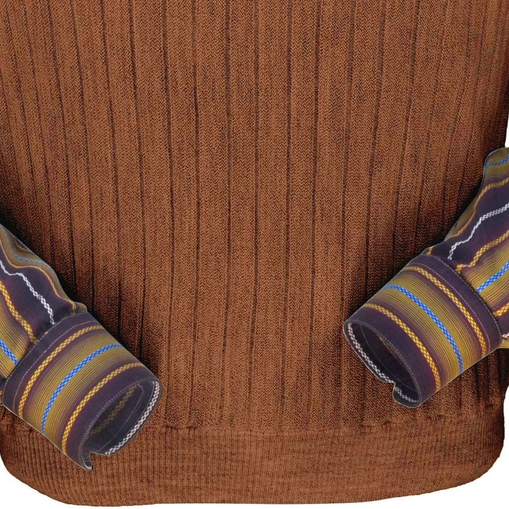 Baby Alpaca 'Links Stitch' Ribbed Zip-Neck Sweater Vest in Brick Heather by Peru Unlimited