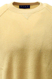 Baby Alpaca Links Knit Raglan Sleeve Sweatshirt-Style Sweater in Yellow by Blue 1899
