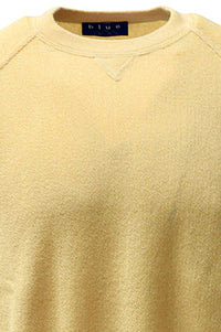 Baby Alpaca Links Knit Raglan Sleeve Sweatshirt-Style Sweater in Yellow by Blue 1899
