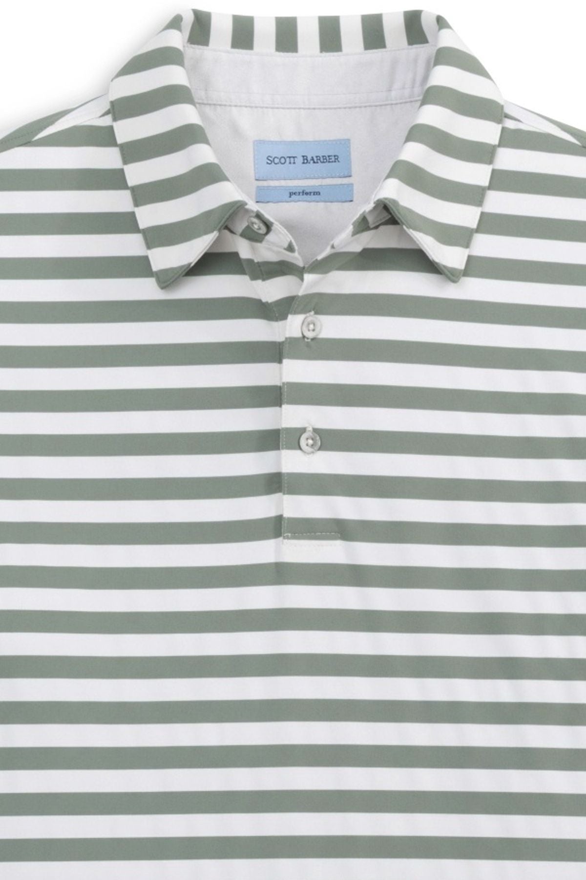 Prep Stripe Performance Polo in Agave by Scott Barber