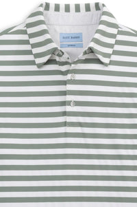 Prep Stripe Performance Polo in Agave by Scott Barber
