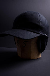 Loro Piana 'Storm System' 100% Cashmere Baseball Classic Cap with Earflaps in Black or Navy (Sizes 60, 61, and 62) by Wigens