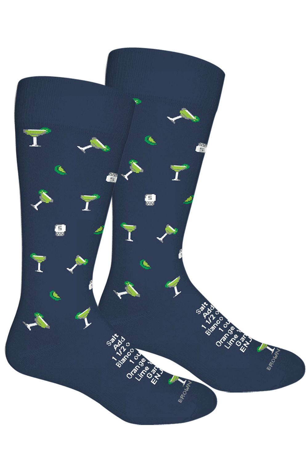 'Margarita' Patterned Cotton Socks in Insignia Blue by Brown Dog Hosiery