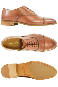 Asti Italian Parma Calfskin Cap-Toe Oxford in Brandy by Alan Payne Footwear