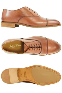 Asti Italian Parma Calfskin Cap-Toe Oxford in Brandy by Alan Payne Footwear