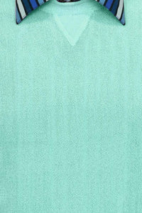 Baby Alpaca 'Links Stitch' Sweatshirt-Style Crew Neck Sweater in Mint by Peru Unlimited
