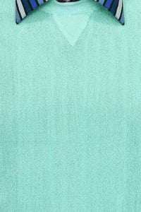 Baby Alpaca 'Links Stitch' Sweatshirt-Style Crew Neck Sweater in Mint by Peru Unlimited