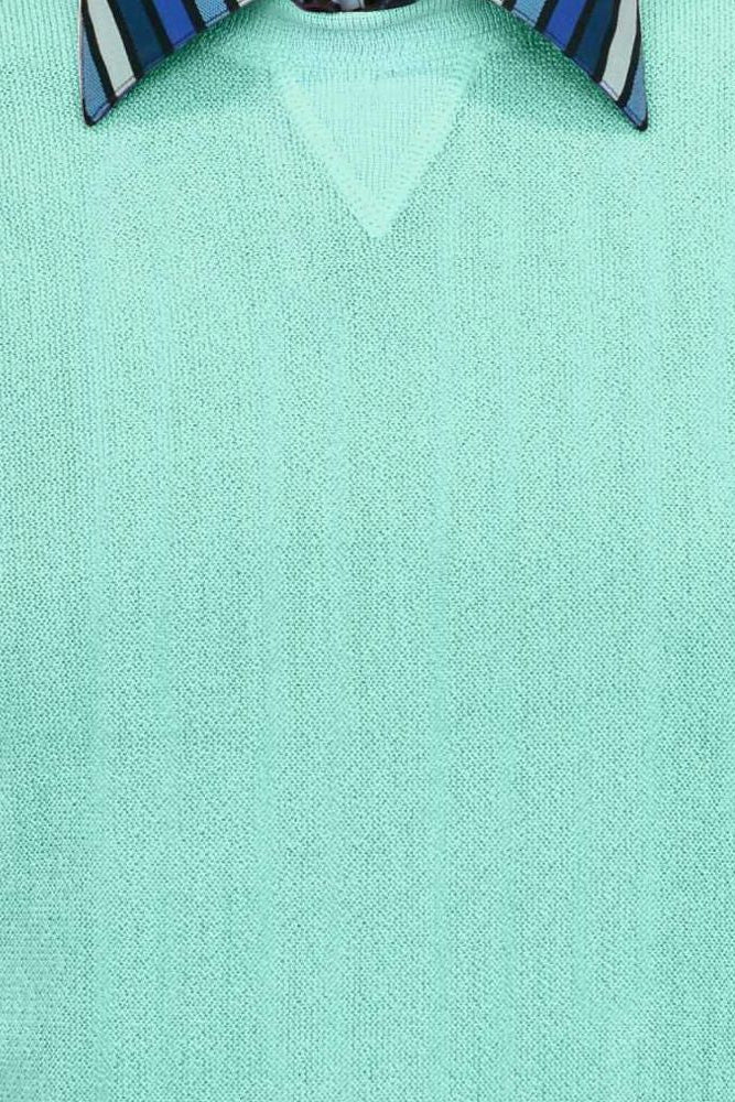 Baby Alpaca 'Links Stitch' Sweatshirt-Style Crew Neck Sweater in Mint by Peru Unlimited