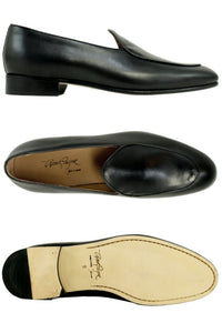 Primo Italian Calfskin Dress Loafer in Black by Alan Payne Footwear