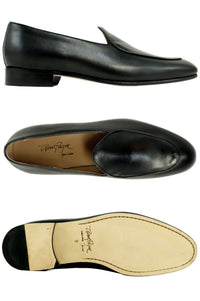 Primo Italian Calfskin Dress Loafer in Black by Alan Payne Footwear
