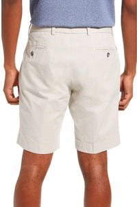 Washed Poplin Shorts in Stone (Sumpter9 Flat Front) by Charleston Khakis