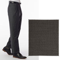 Sharkskin Super 120s Worsted Wool Comfort-EZE Trouser in Mid Grey, Size 35 (Manchester Pleated Model) by Ballin