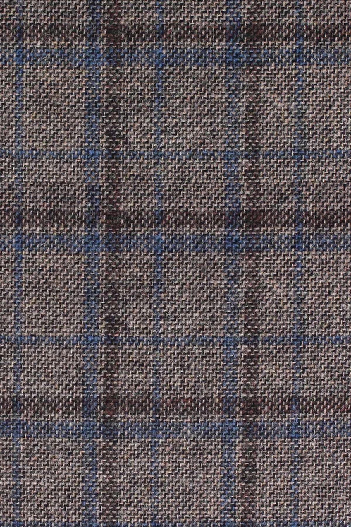 Ivy Modern Morgado Wool Check 'Archive Line' Cap in Brown and Grey Multi by Wigens