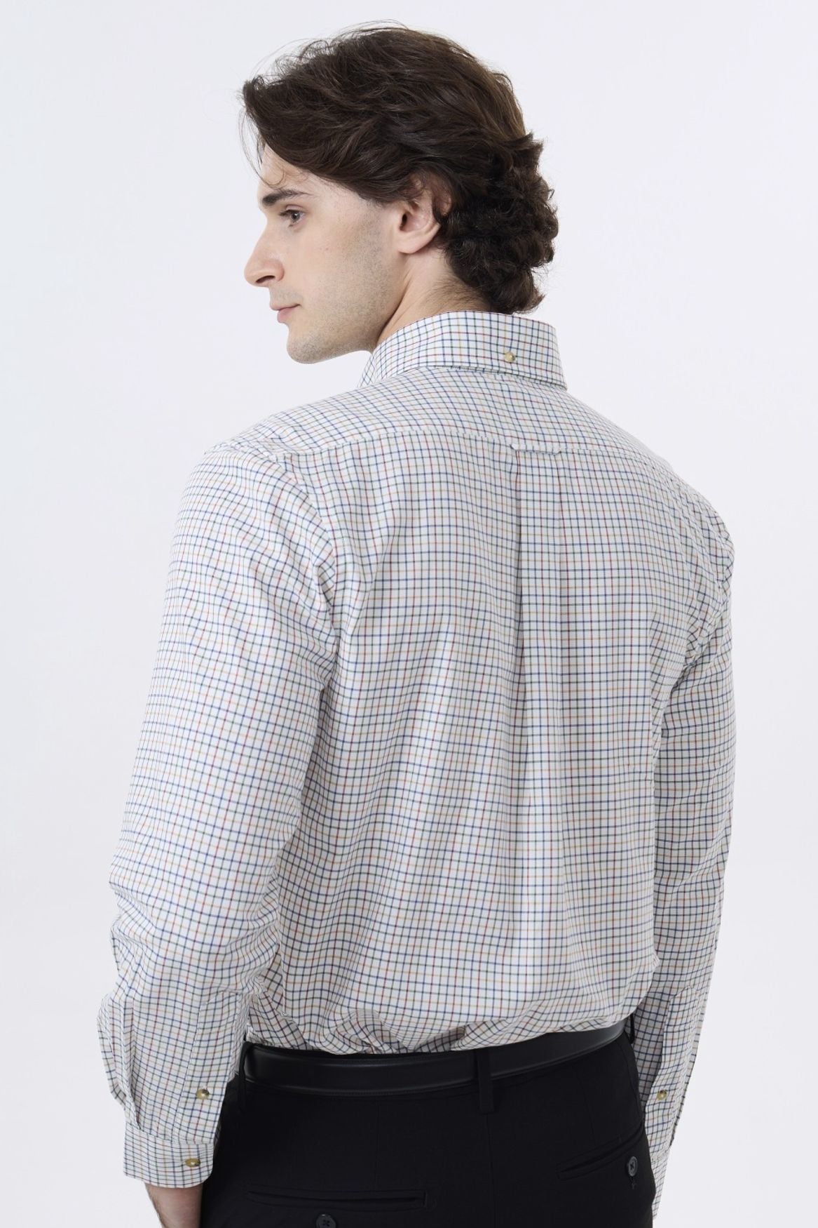 Summer Weight Multi Tattersall Cotton and Wool Blend Button-Down Shirt by Viyella