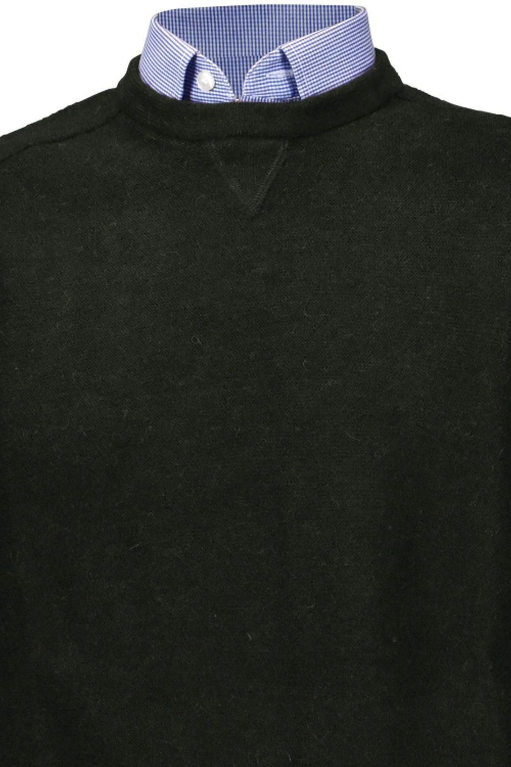 Royal Alpaca Sweatshirt-Style Crew Neck Sweater in Hunter Green Heather by Peru Unlimited