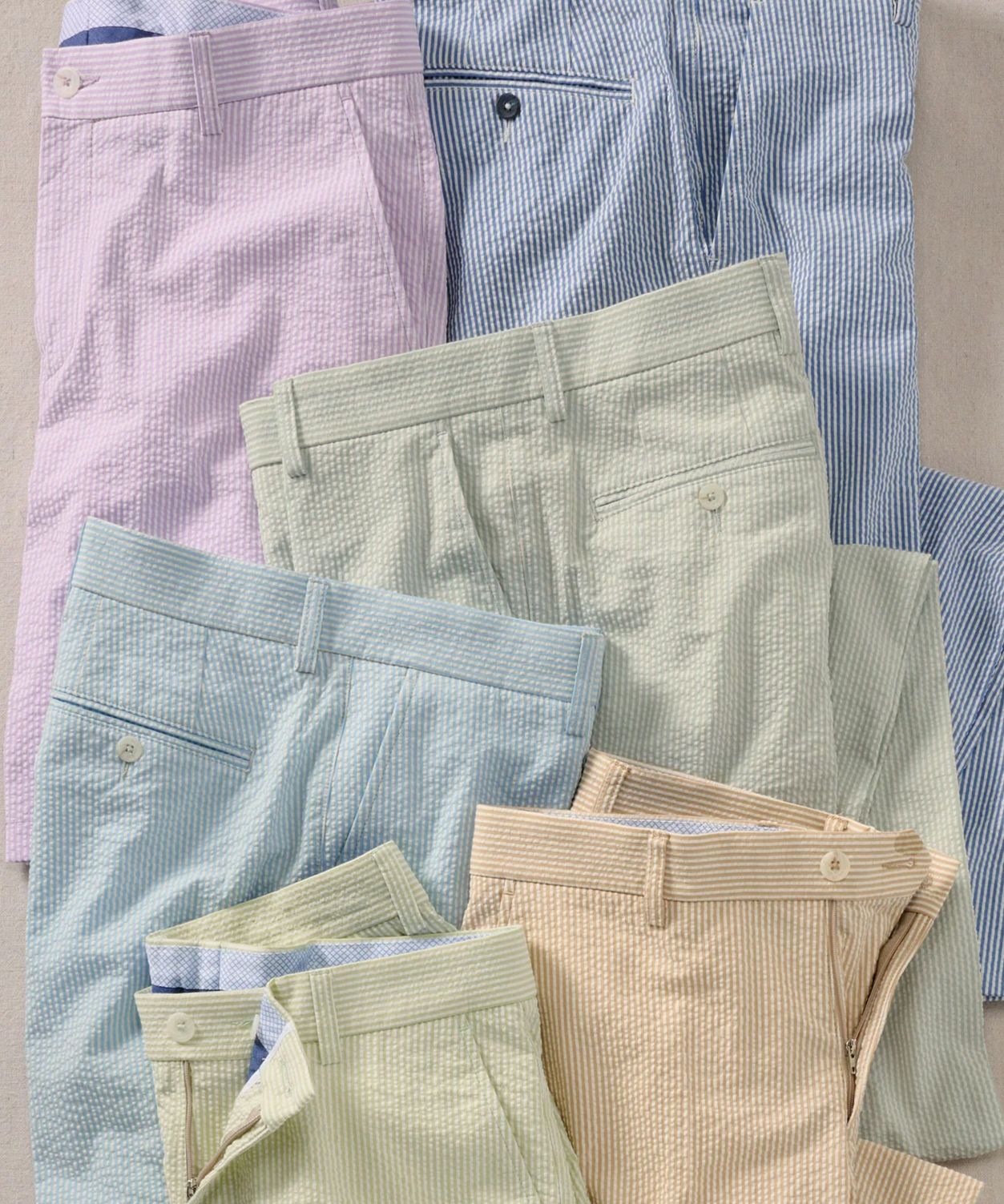 Seersucker Shorts in Choice of Colors (College Modern Fit - 8" Inseam) by Ballin