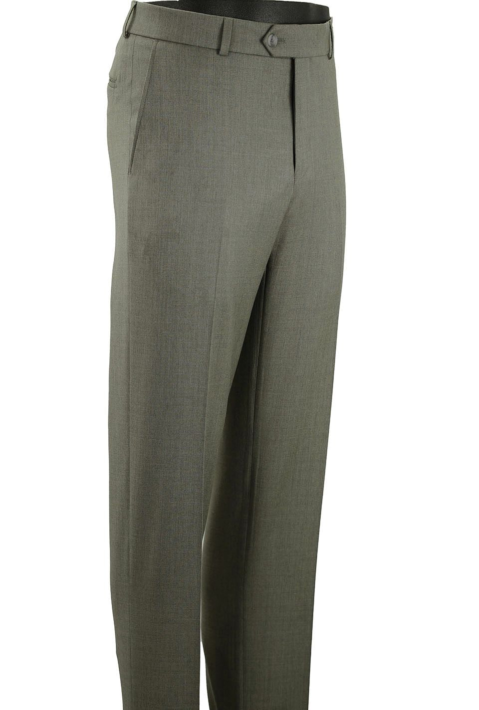 Super 120s Wool Gabardine Comfort-EZE Trouser in Moss (Flat Front Models) by Ballin