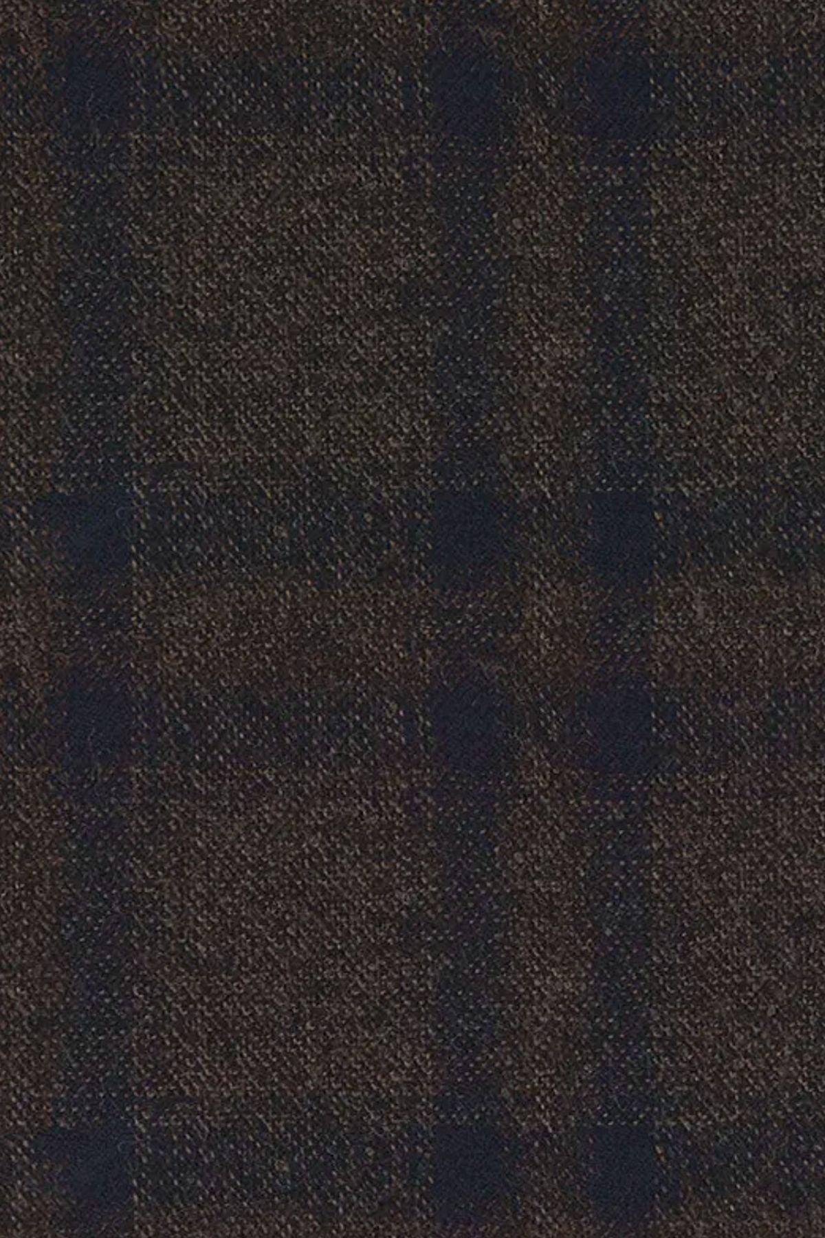 Ivy Modern 'Loro Piana' Plaid Wool 'Archive Line' Cap in Dark Brown and Navy by Wigens