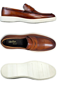 Barton Hybrid Penny Loafer in Cognac by Alan Payne Footwear