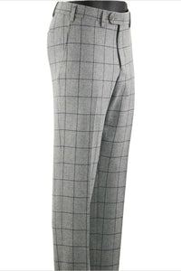 Super 110s Geelong Lambswool Italian Luxury Windowpane Check Wool Trouser (Choice of Colors and Fits) by 6 East by Ballin