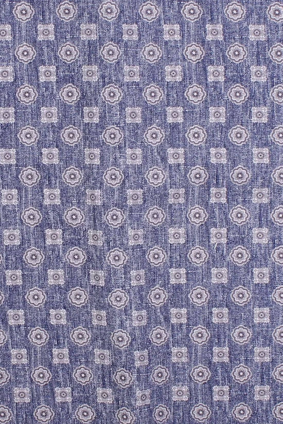 Ivy Classic Cap in Linen and Cotton Neat Medallion Print (Choice of Colors) by Wigens
