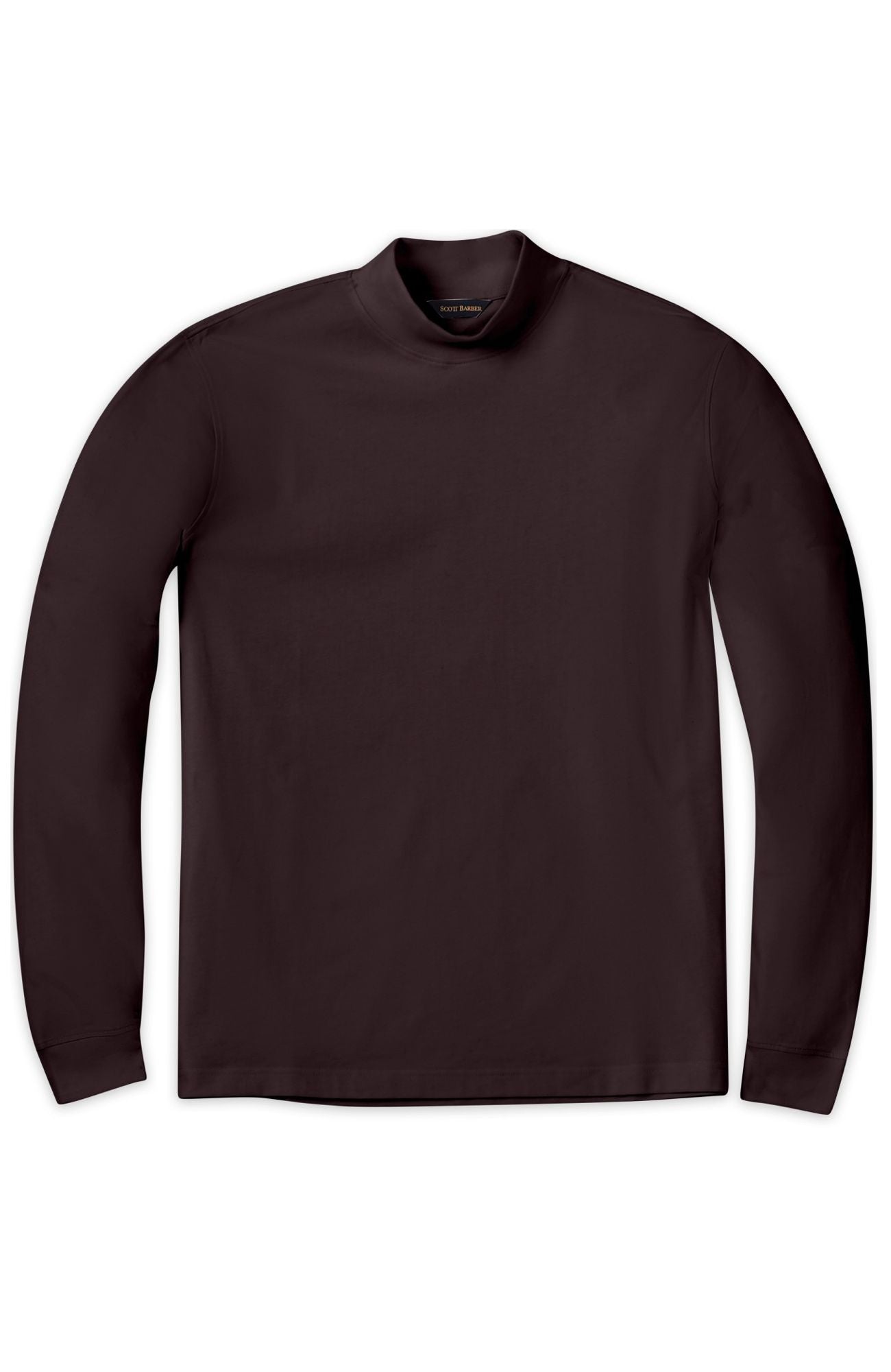 Peruvian Cotton Mock Turtleneck in Dark Chocolate by Scott Barber