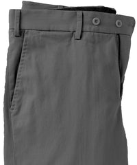 Supima Sateen Italian Luxury Flat Front Cotton Trouser in Grey, Size 36 (Park Traditional Fit) by 6 East by Ballin