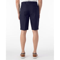 Micro Nano Travel Twill Performance Gabardine Plain Front Shorts in Navy (Size 38) by Ballin